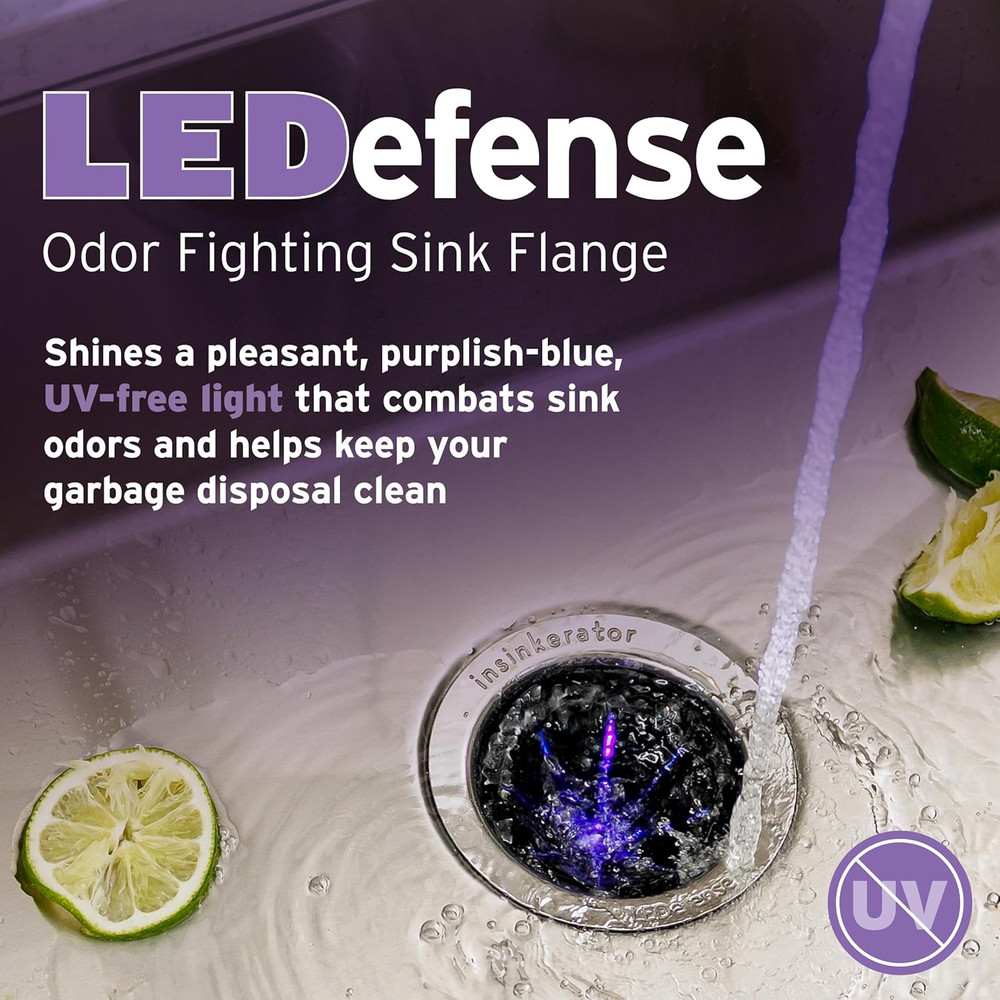 Ledefense Garbage Disposal Flange, Antimicrobial LED Accessory for Garbage Disp