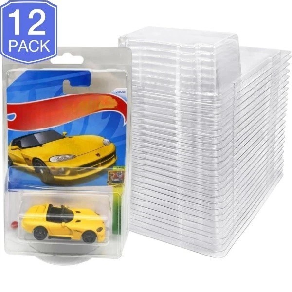 12Pack Clear Protector Case Plastic Display For Hot Wheels & Matchbox Basic Car