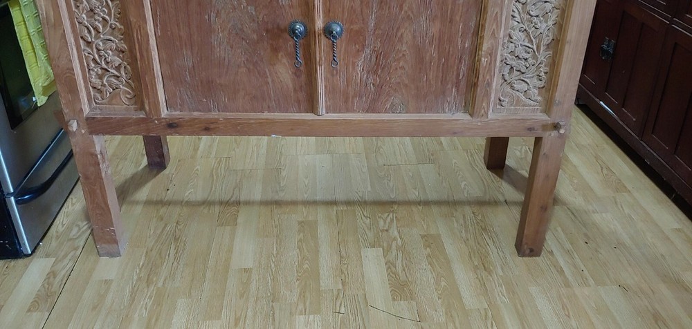 Large handcrafted Teak Buffet - Wooden Pins