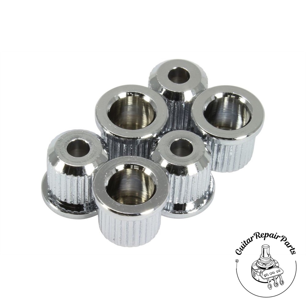 Gotoh String-Thru Rear-Mount Ferrules For Guitar (6 pcs) - Chrome
