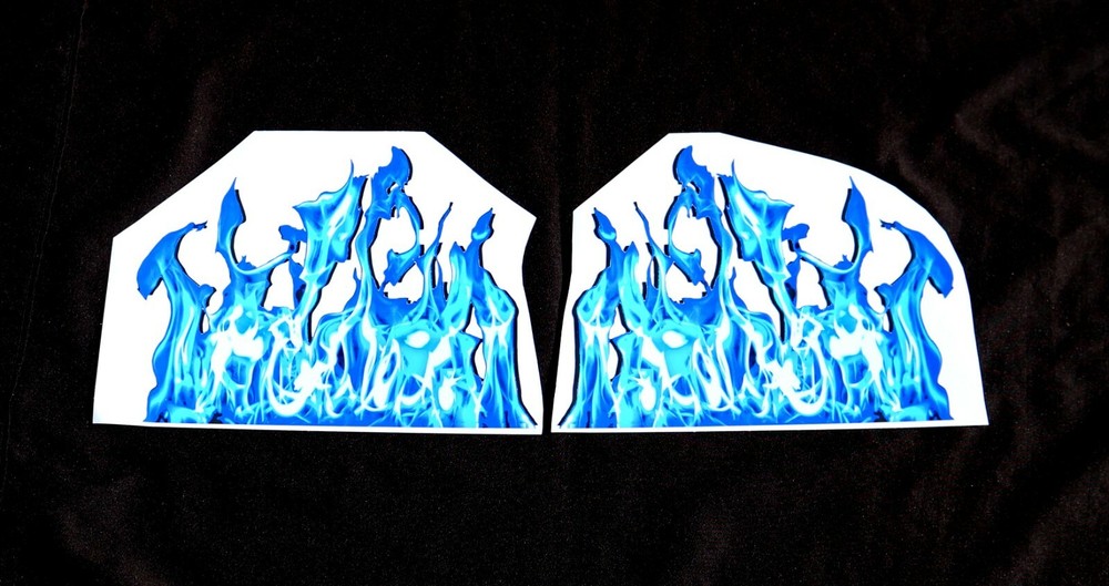 Blue True Fire Flames Graphics Decals Self-Adhesive