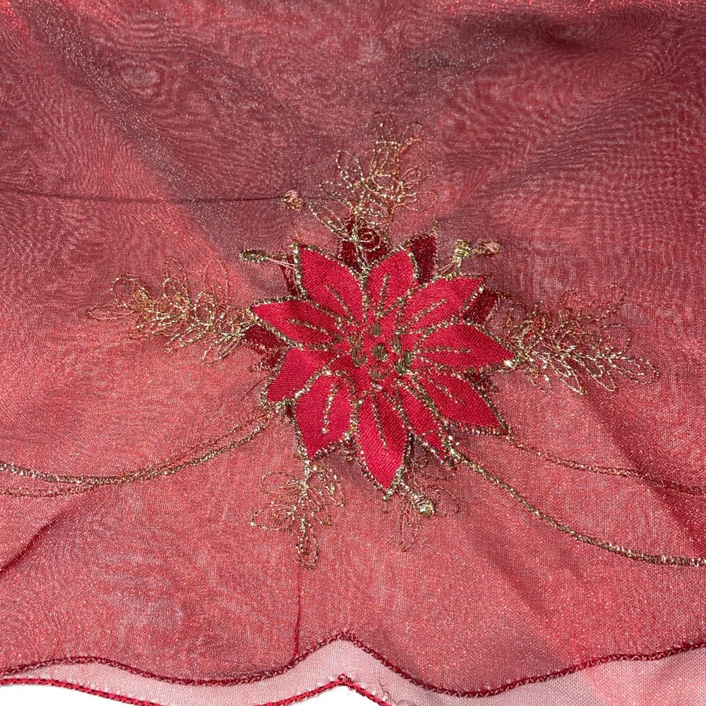 Elegant Christmas Decorative Square Table Overlay