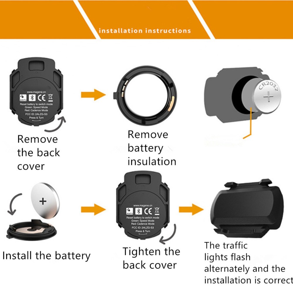 ANT+Bluetooth Bike computer Cadence And Speed Wireless Dual Module Sensor D