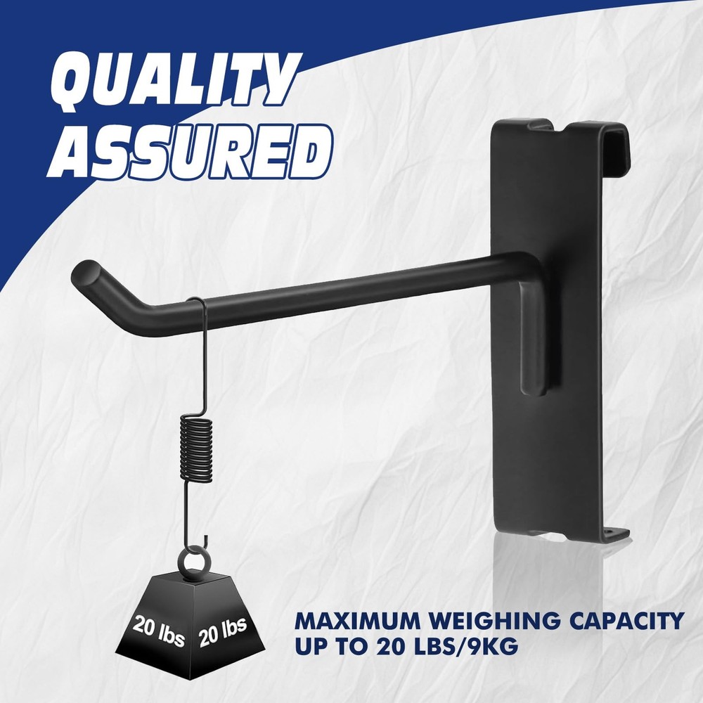 20 PCS Black 4 Inch Grid Wall Hooks Grid Panel Retail Display Storage