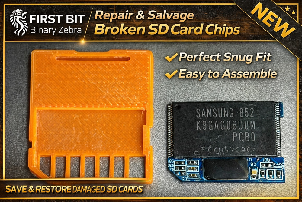 3D Printed SD Card Replacement Shell Case | Fix Cracked/Broken SD Cards (2 Pack)