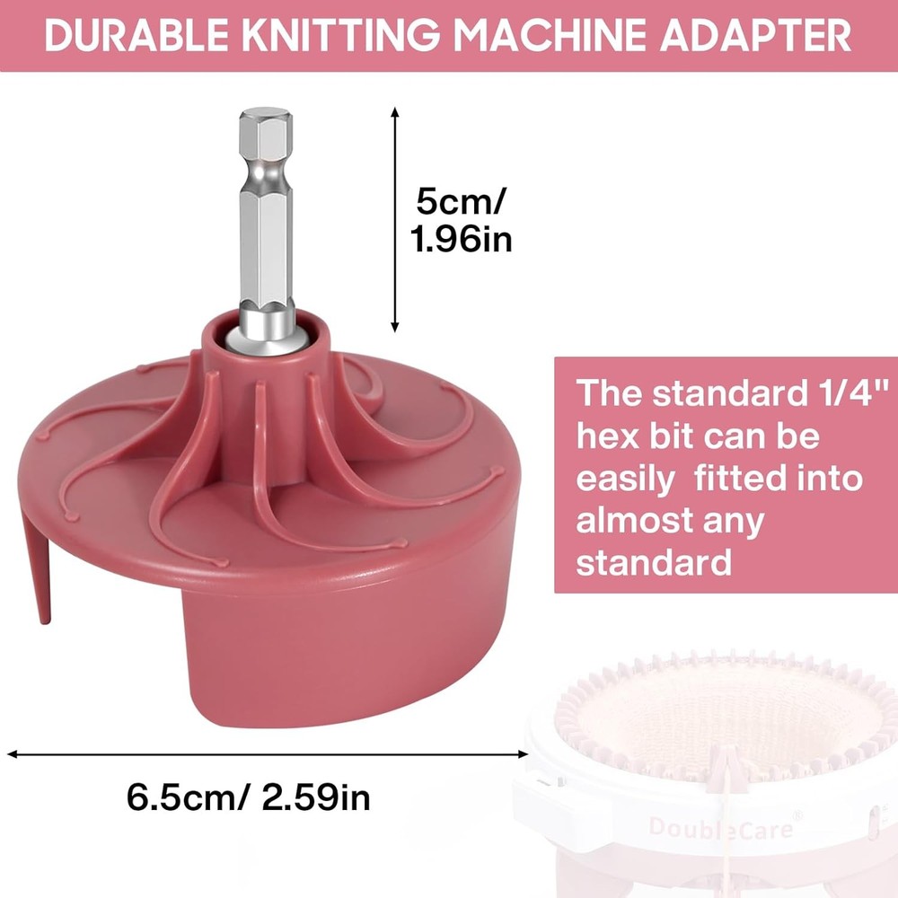Knitting Machine Adapter Quick Knit Machine Attachment with Hexagonal Drill