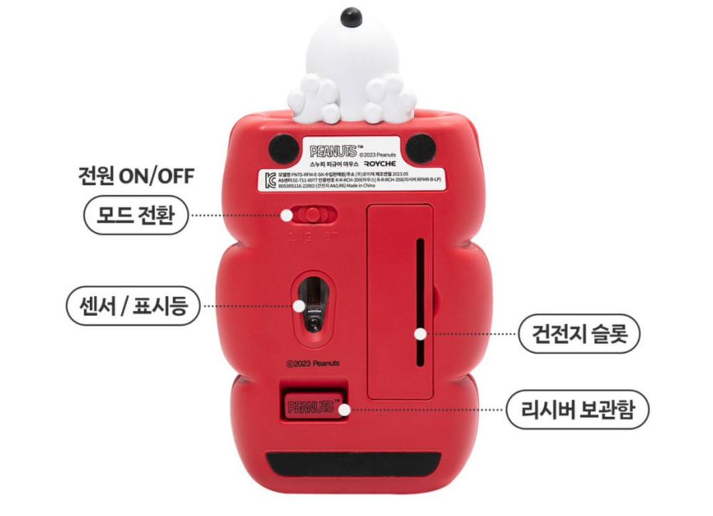 PEANUTS Snoopy Figure Bluetooth Wireless Mouse ROYCHE