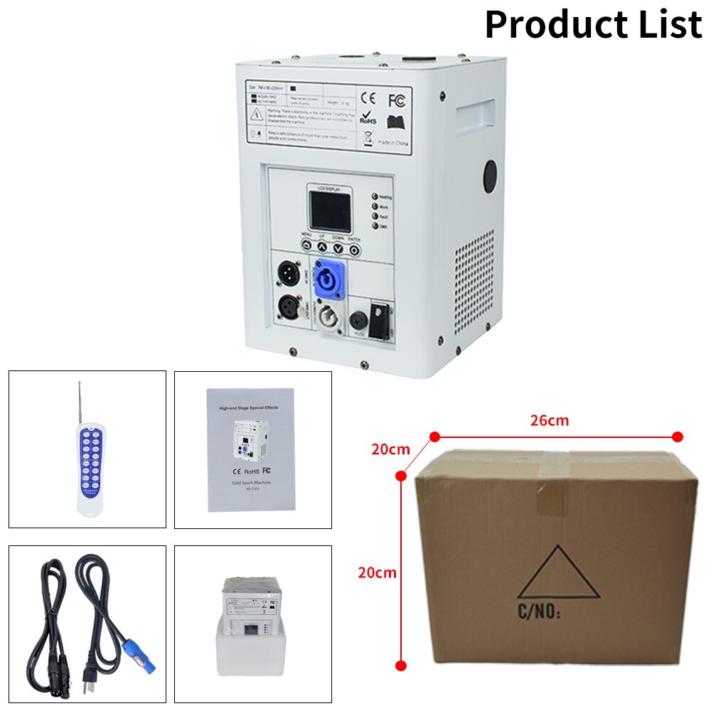 2PCS 750W Cold Spark Machine Stage Effect DMX Firework Party Wedding Firework