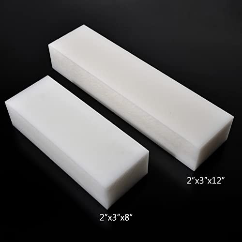 HDPE Block White PE Polyethylene Rectangular Solid Plastic 2"x12"x3" white