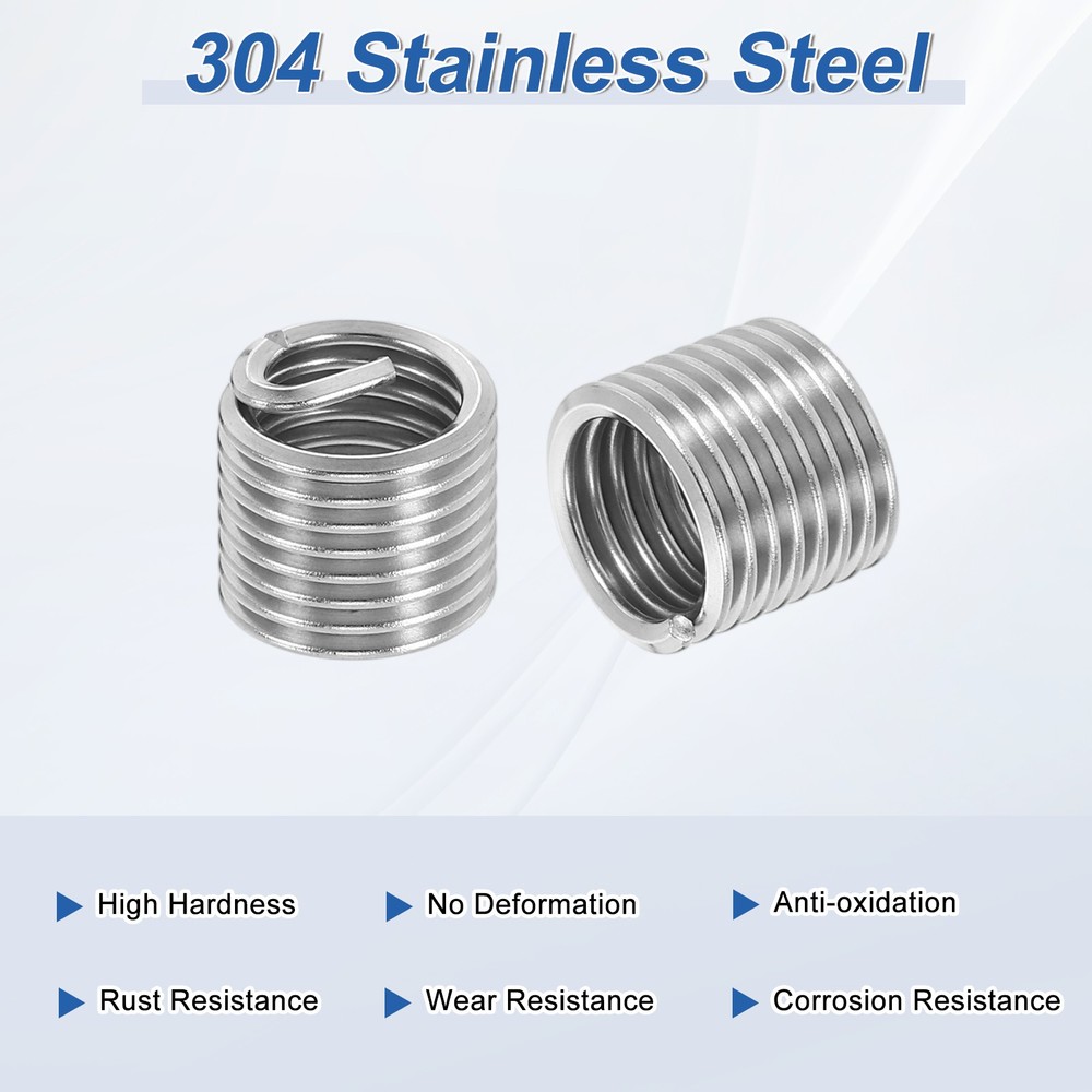 10pcs Wire Thread Inserts 1/2-13 UNC 1.5D 19.1mm Helical Threaded Sleeve