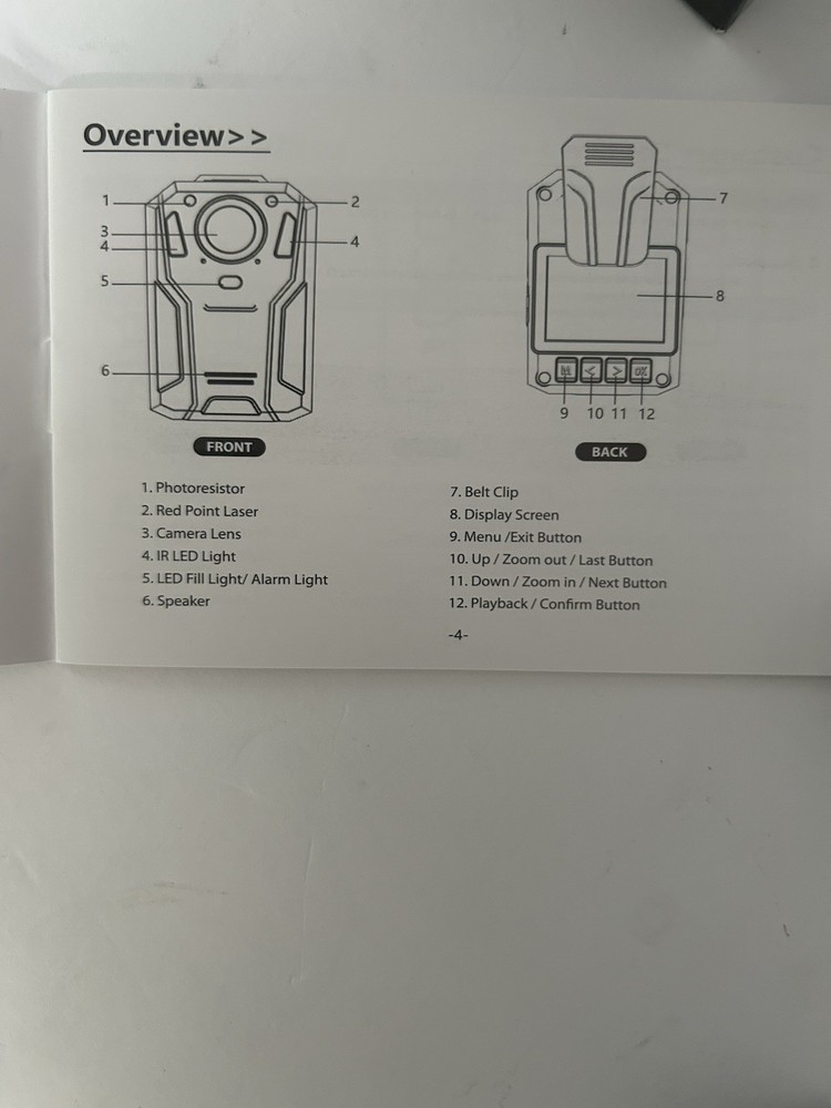 Aolbea Body Worn Camera HD Super Night Vision