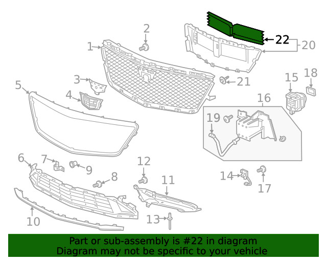 Genuine GM Front Bumper Shutter Frame 84571732
