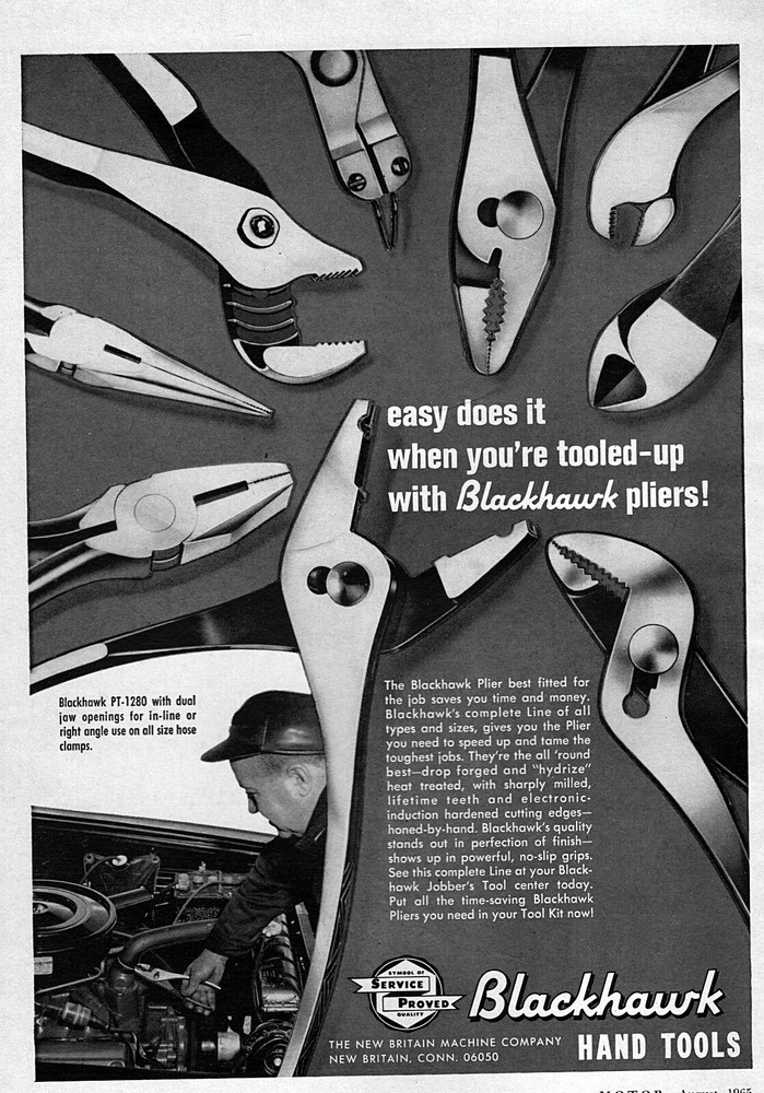 1965 Blackhawk Tools Pliers Original Print Ad