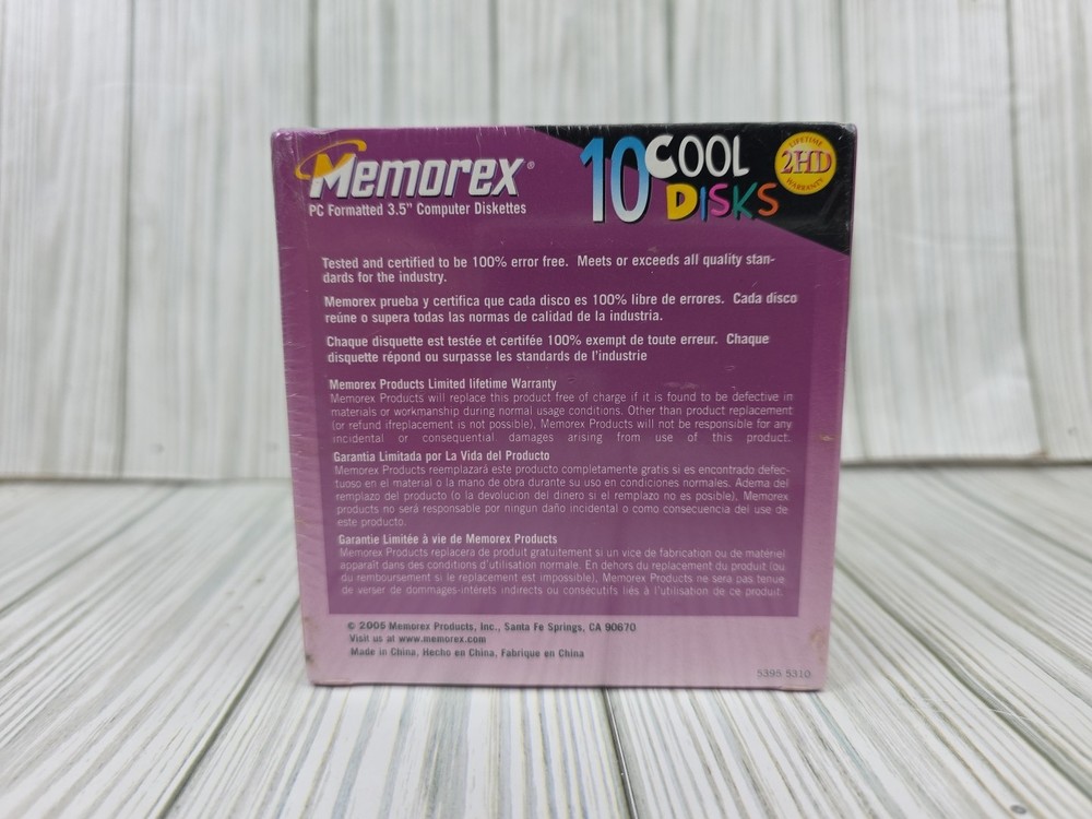 10 Pack Memorex 2HD 3.5" Computer Diskettes PC Format Cool Disks -New Sealed