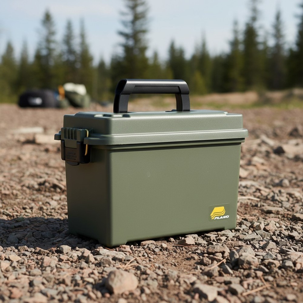 Water-Resistant Field Ammo Storage Box with Durable Plastic Construction