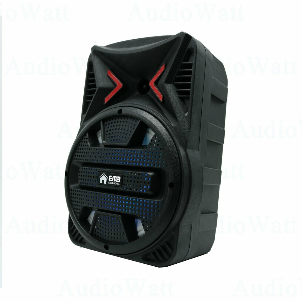 8" 600 Watts Portable Powered DJ Speaker Only Work w/ iPhone Bluetooth AUX USB