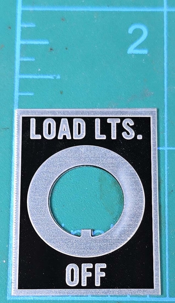 Load Lights Switch Label Plate