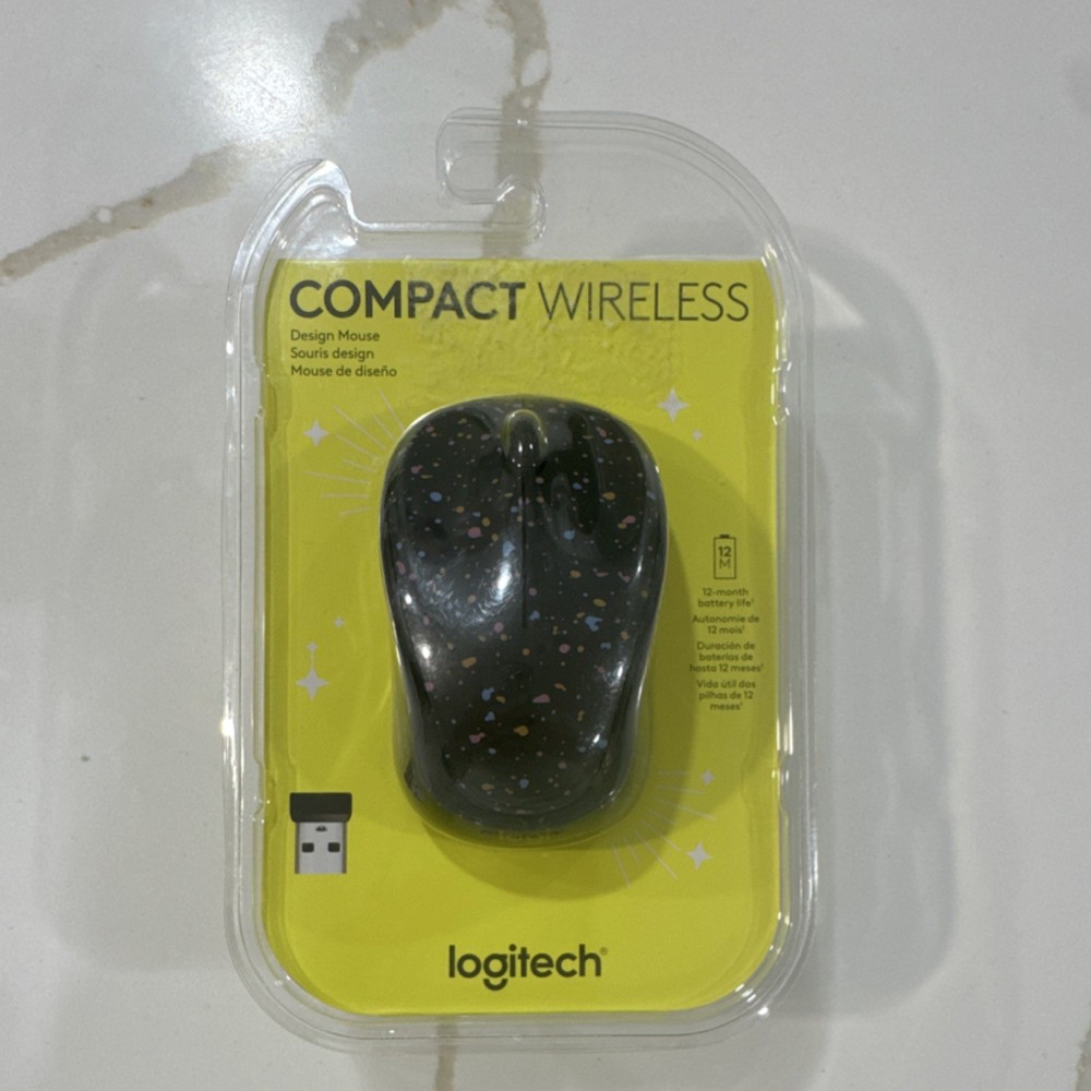 Logitech Compact Wireless Mouse Optical Scroll Wheel Black