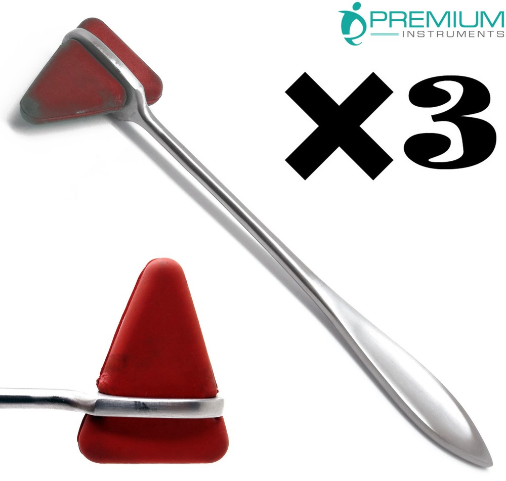 3× Taylor Hammer Medical Percussion Reflex Rubber Head Tools Aluminium Handle