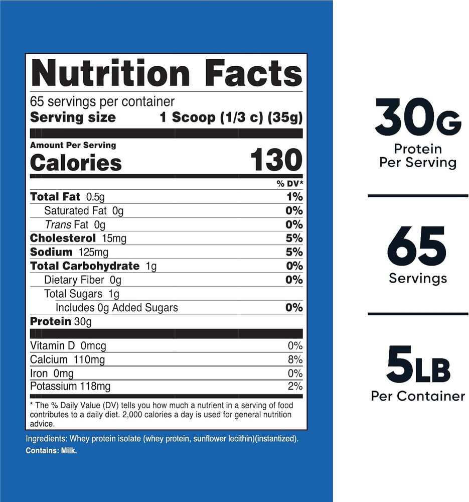 Nutricost Whey Protein Isolate, 30 Grams of Protein Per Serving, Non-GMO