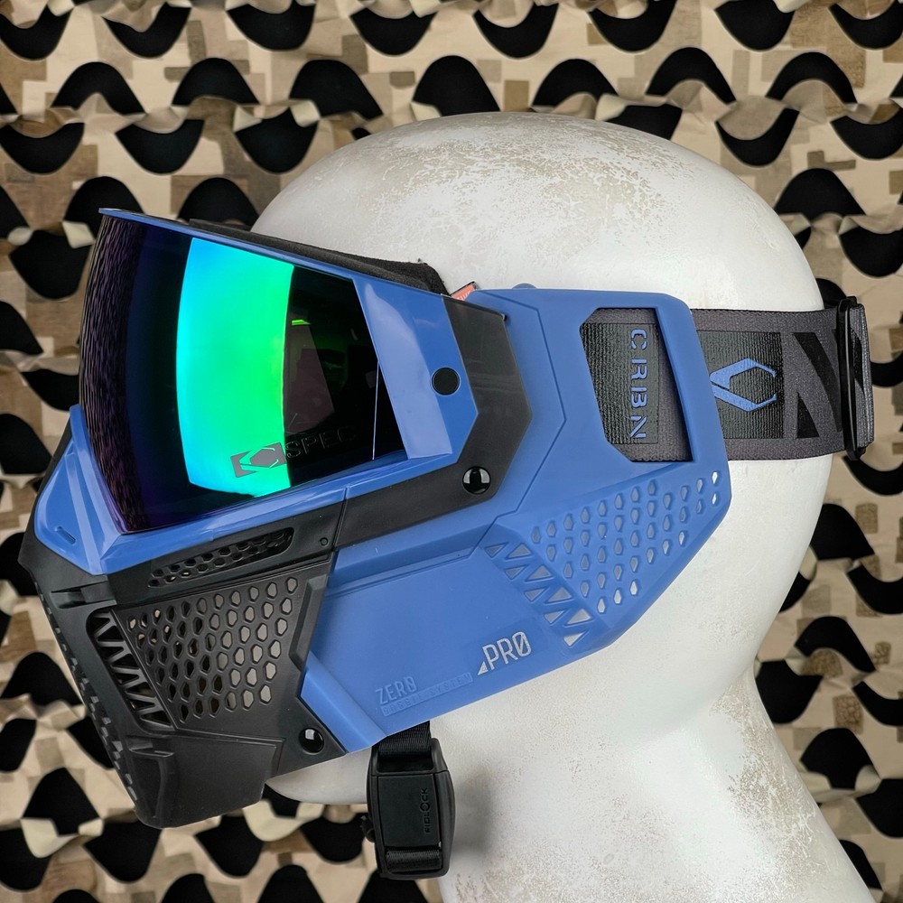 Carbon CRBN Zero Pro Paintball Mask (More Coverage) - Cryo - Grey - Leaf Mirror