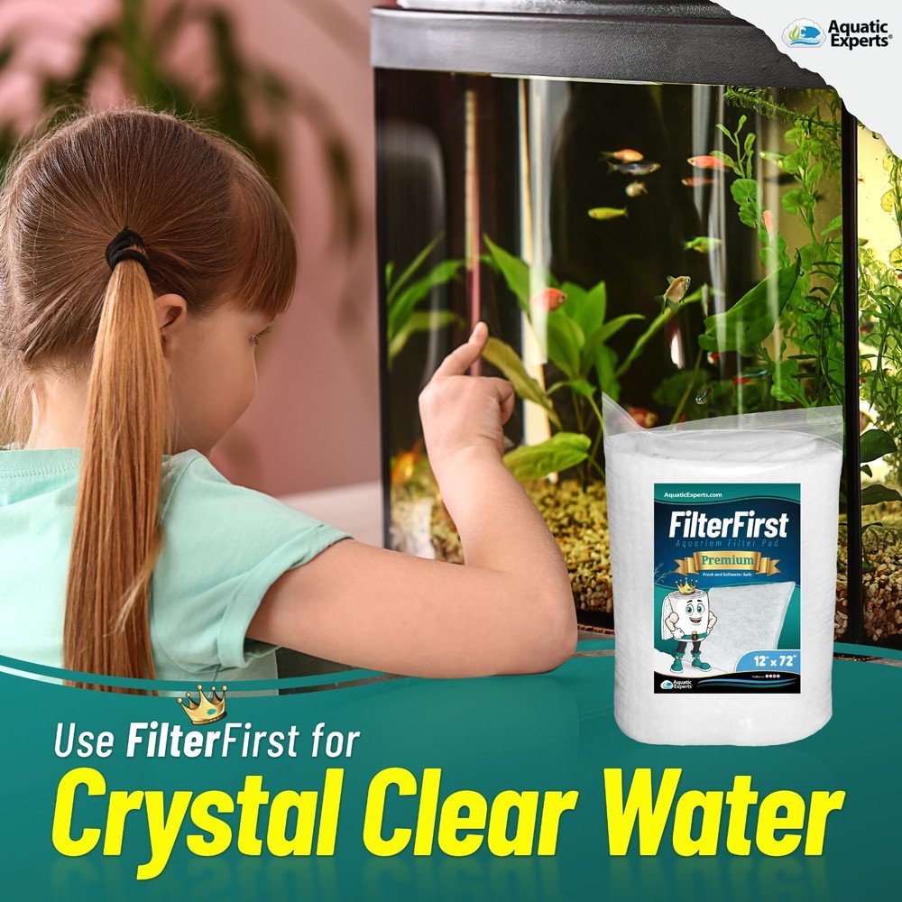 FilterFirst Aquarium Filter Pad Media Roll Crystal Clear Water - 1/2" Thick