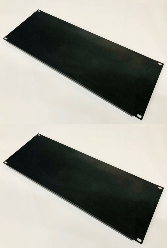 (2 Pack) 4 RU Space Flanged Blank Rack Case Panel 18ga Steel
