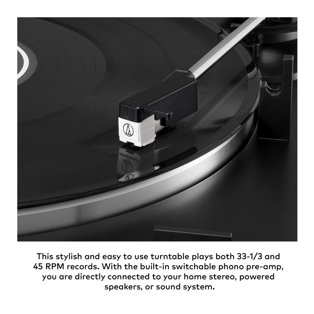 Audio-Technica AT-LP60X Turntable Black with Powered Studio Monitors Pair