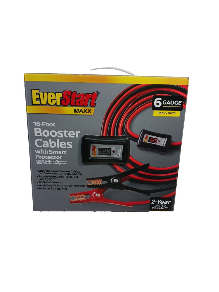 Ever start 16 ft. Booster Cables with Smart Protector