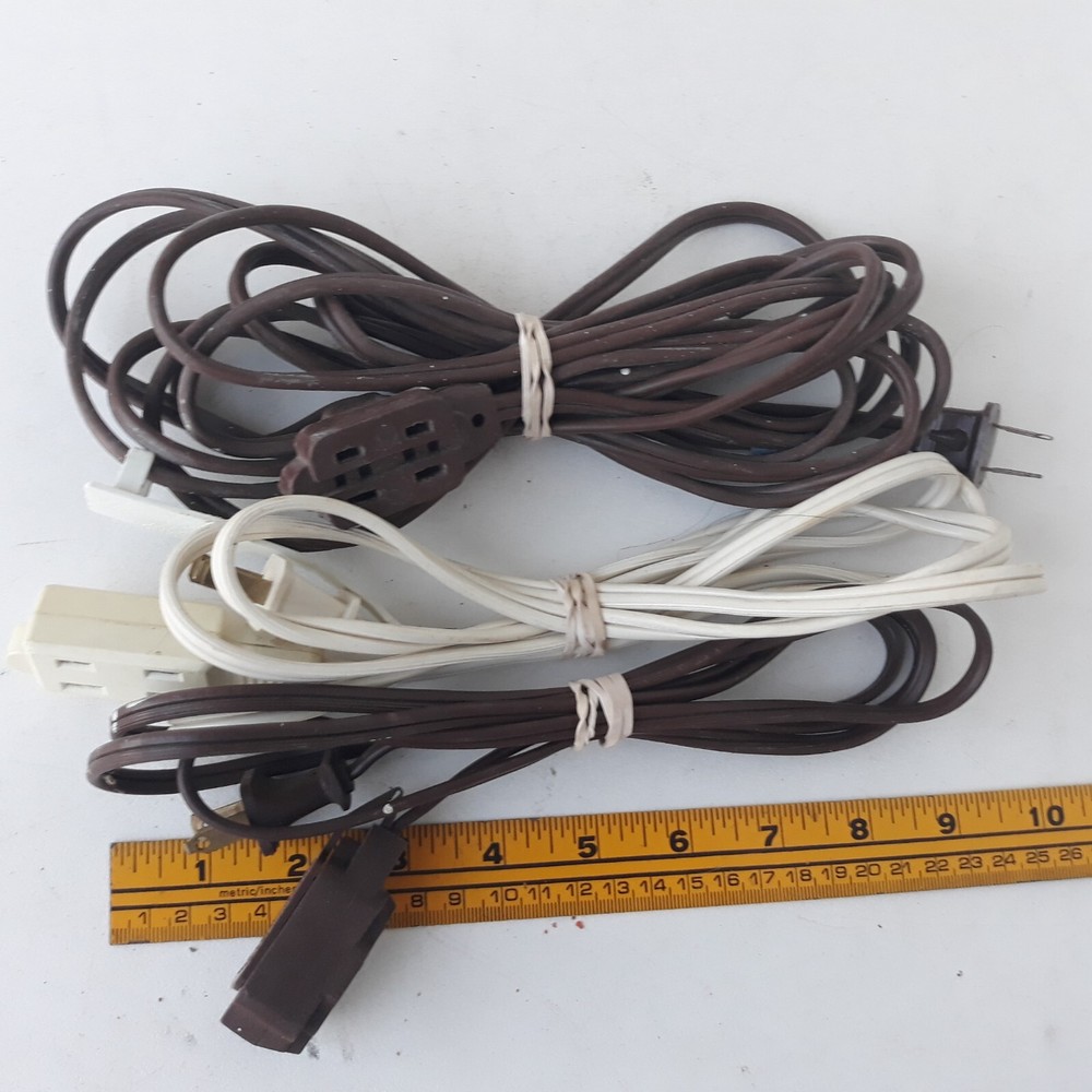 AC Extension Cords 3-Pieces 2-Prong Plug Cable