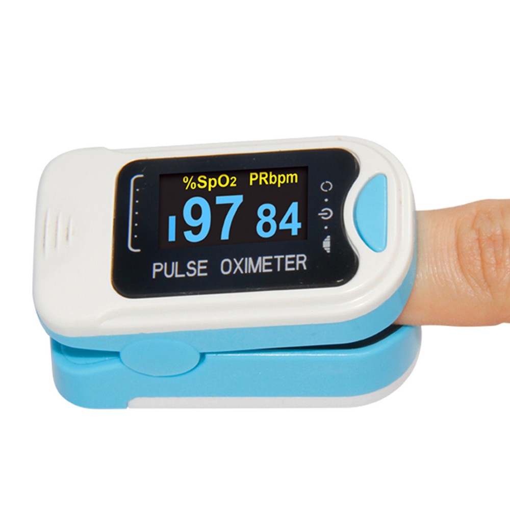 Fingertip Pulse Oximeter OLED Display CMS50NA SPO2 PR Blue