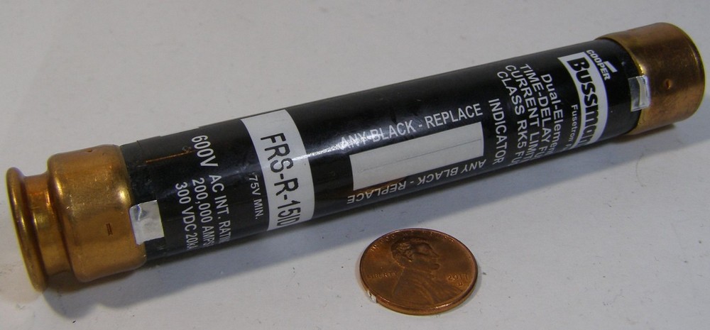 BUSSMANN FUSE DUAL-ELEMENT TIME DELAY FRS-R-151D   BLACK