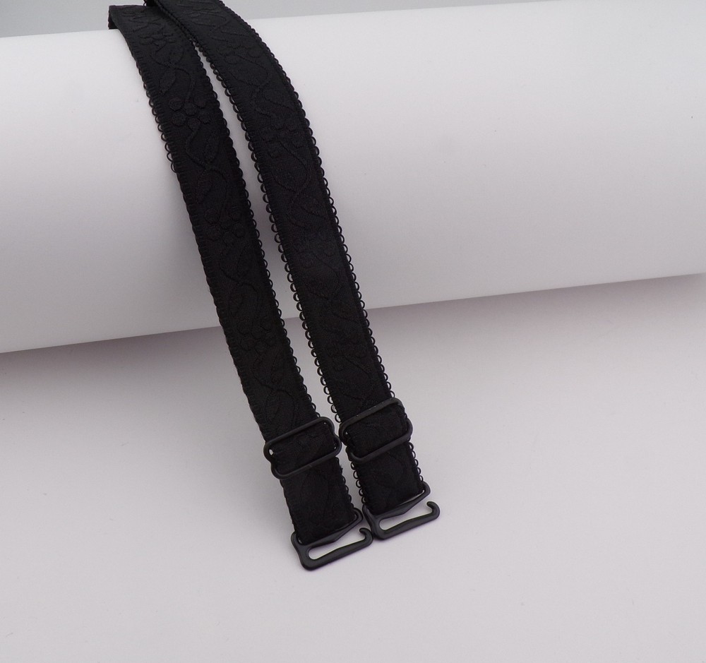 Sally’s® Black Lace Adjustable Bra Straps – Replacement Detachable Elastic Set