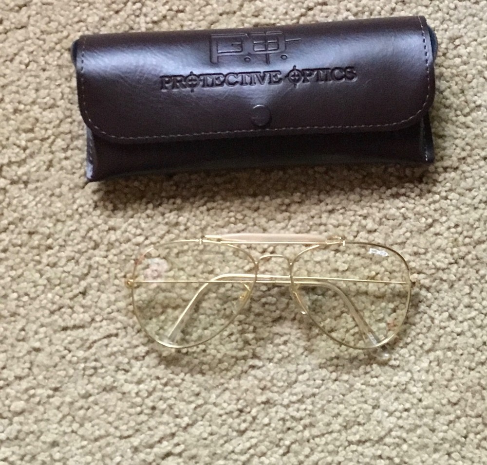 Protective Optics shooting glasses with case