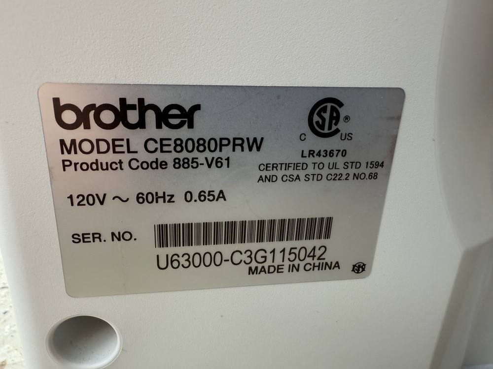 Exquisite Condition Brother Sewing, Computerized Sewing Machine - CE8080PRW