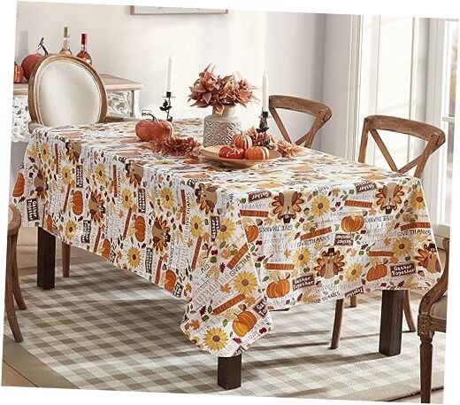 Happy Thanksgiving Turkey Vinyl 120" x 60" (Rectangular) Happy Turkey
