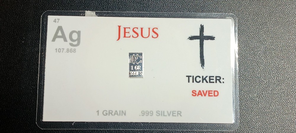 .999 Silver 1 Grain Jesus Bar