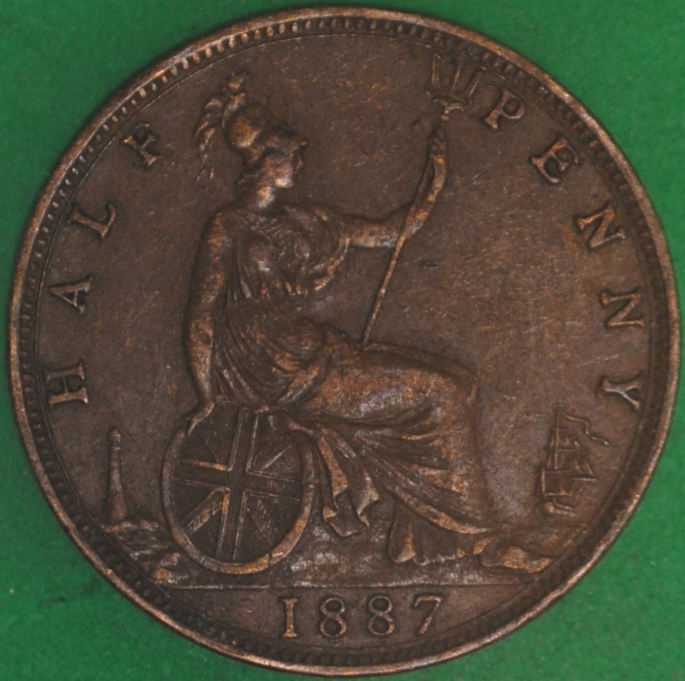 1887 Great Britain Halfpenny XF+