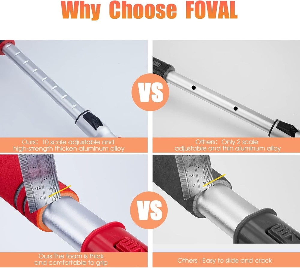47.2" Extendable Snow Brush and Wider Ice Scraper 4.73" Width with 360° Pivot...
