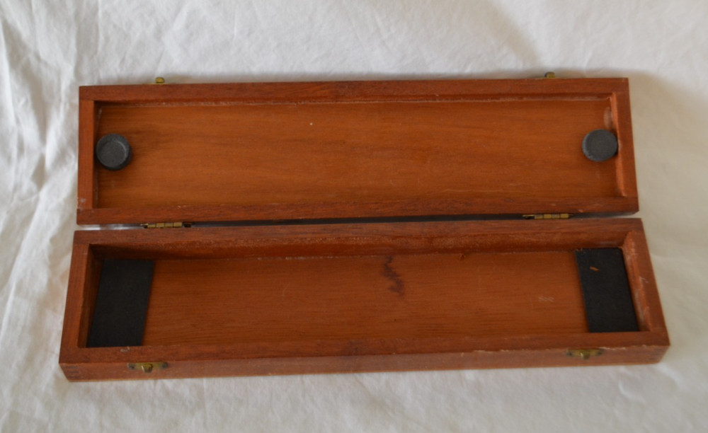 Vintage 12" W H Harling Parallel Rolling Rule Ruler w/Case Drafting Charting
