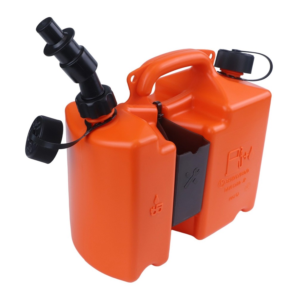 Practical 5L Oil Combi Can With Integrated Tool Carriers For Chainsaw Users