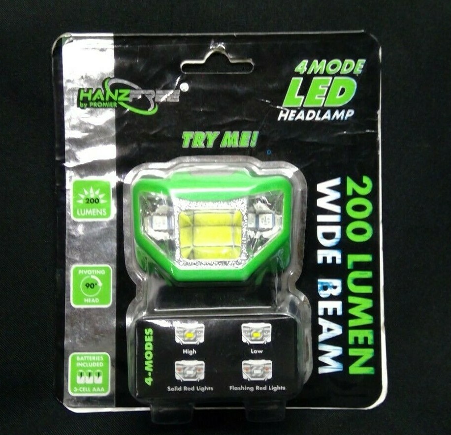 Promier 4 Mode Head Light Multi Light Mode 200 Lumen Wide Beam