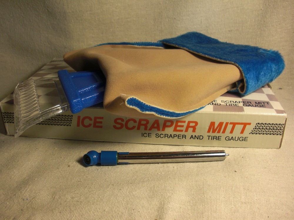 Non-Branded Auto Ice Scraper Mitt and Tire Gauge