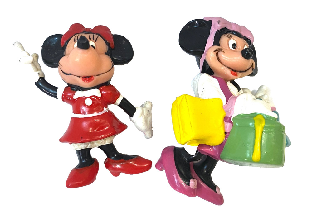 2 Minnie and 2 Mickey Mouse(4) Figures Clown Firefighter 2”
