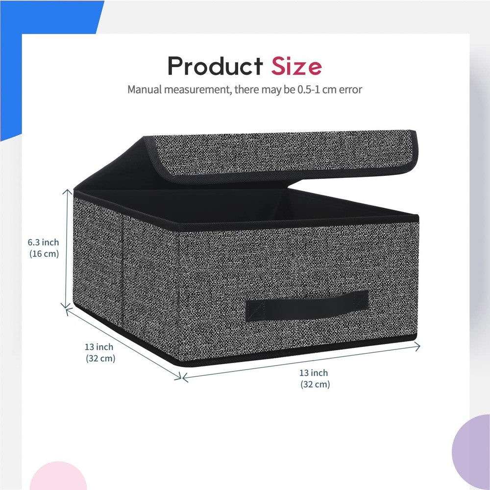 Onlyeasy Foldable Storage Bins Cubes Boxes with Lid - Storage Box Cube Cubby Bas