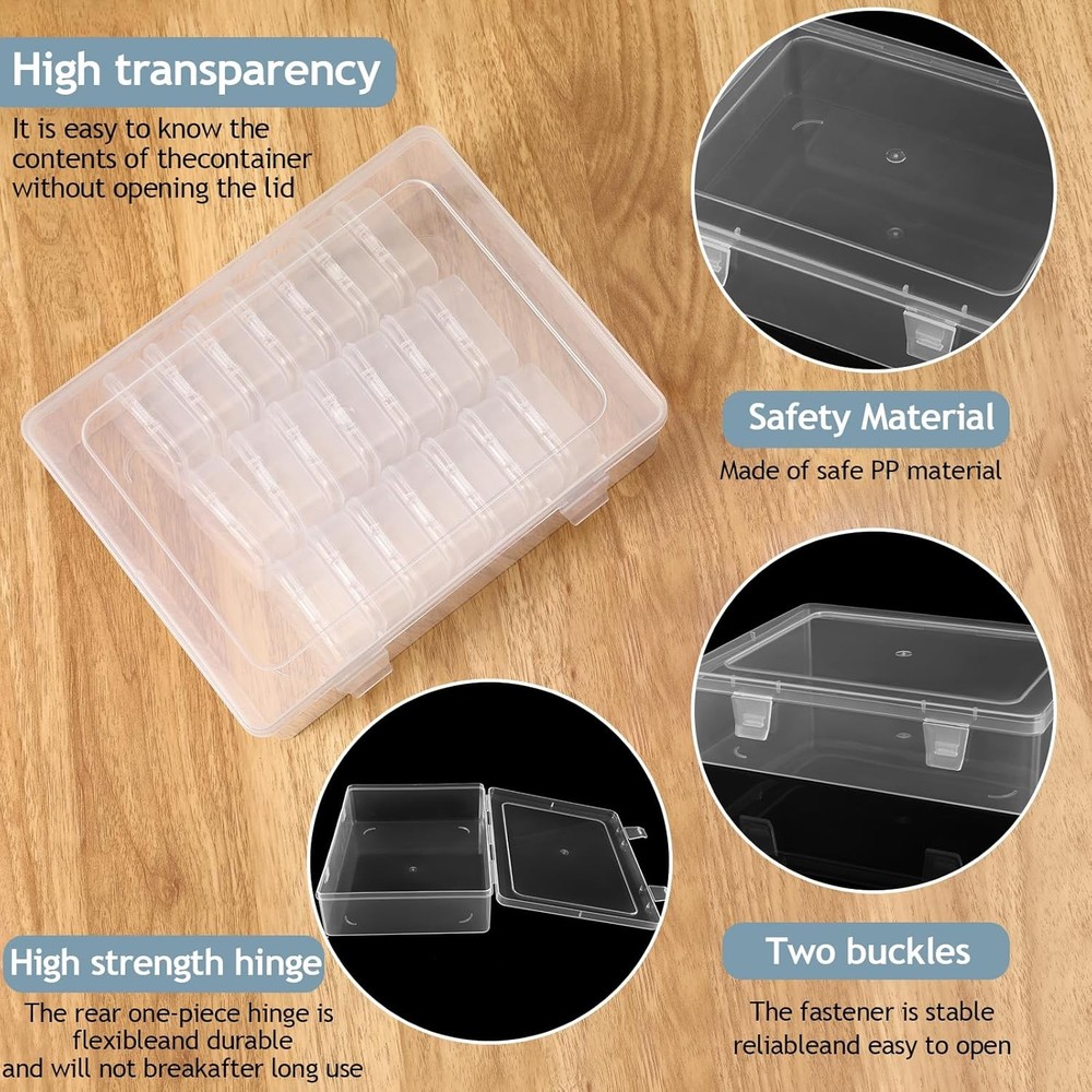 Bead Organizer Box, 30pcs Small Clear Plastic Storage Containers, Craft Storage