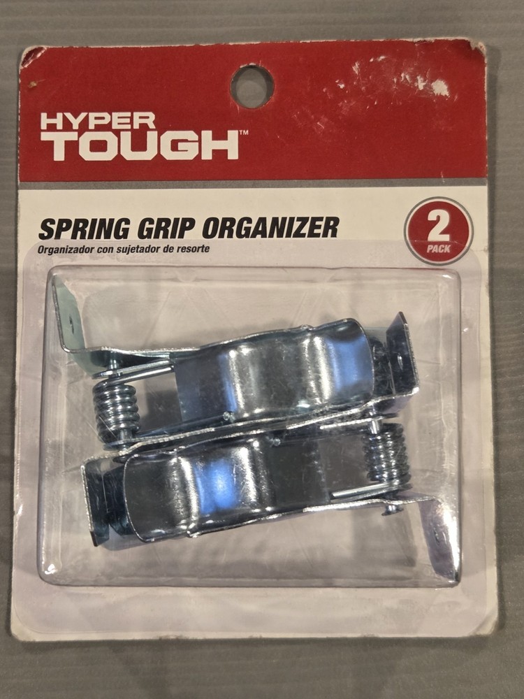 2-Pack HYPER TOUGH Spring Grip Organizer Clamps Zinc