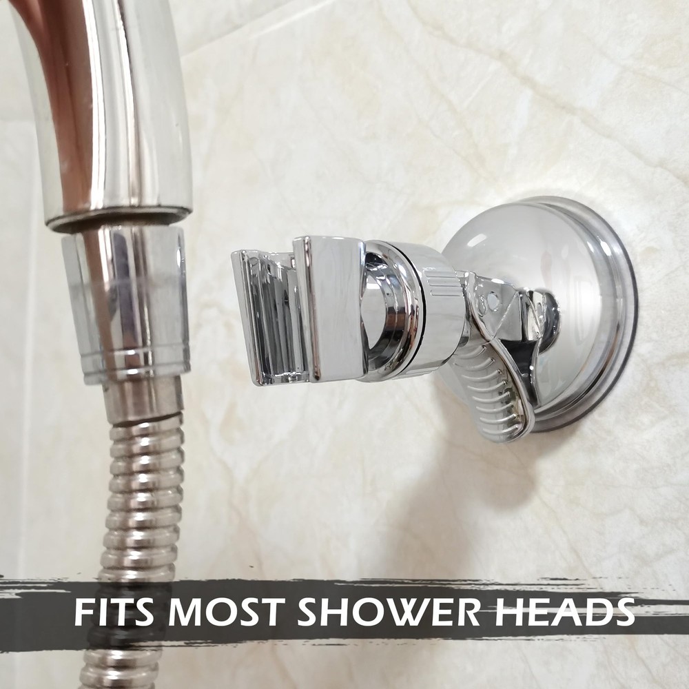 Quacc Adjustable Shower Head Holder Handle Clip Removable Silver