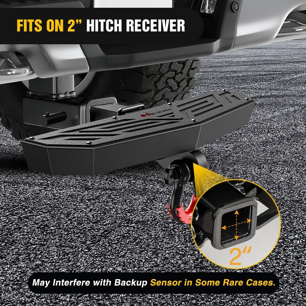 Nilight Hitch Step 2 Inch Receiver Universal Trailer Hitch Step D-Ring Shackle