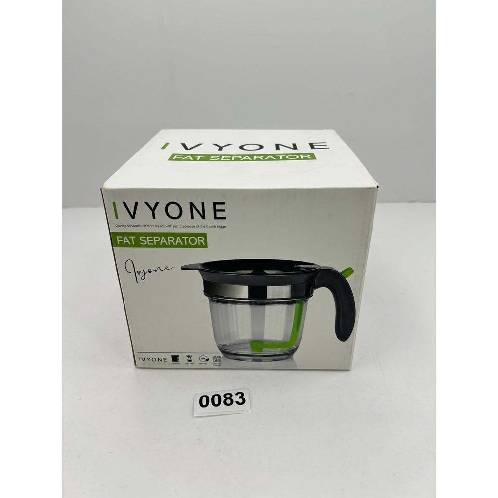 IVYONE Fat Separator 4 Cup Clear Black New